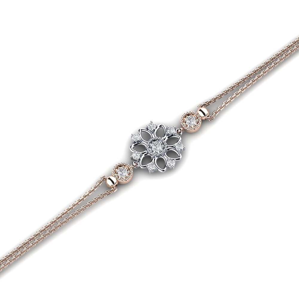 9ct Rose & White Gold Lab Grown Diamond Women's Bracelet Apologie