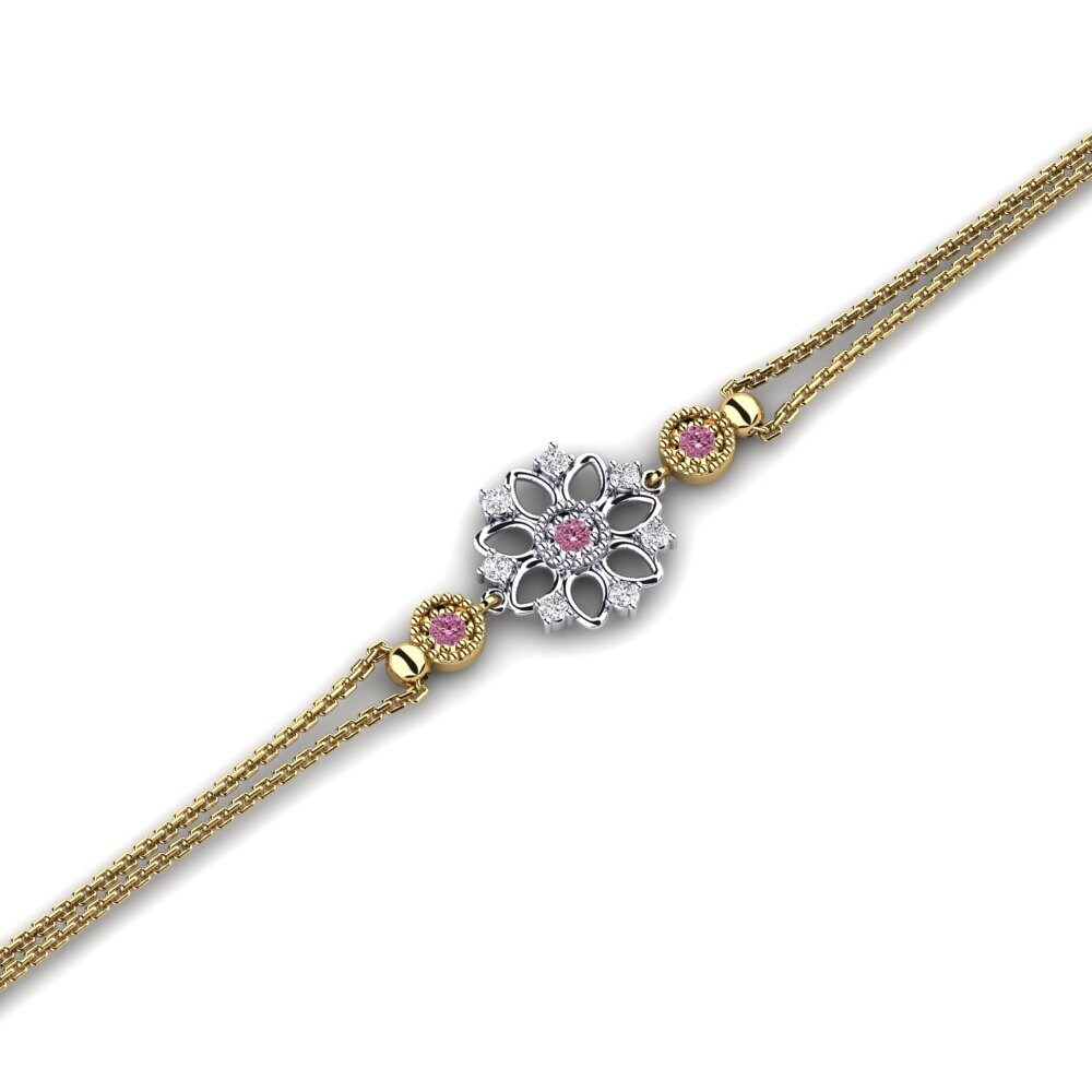 9ct Yellow & White Gold Rhodolite Garnet Women's Bracelet Apologie
