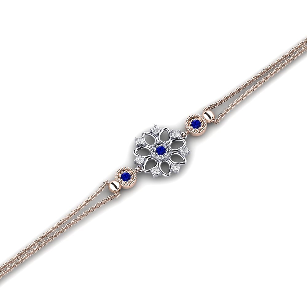 9ct Rose & White Gold Sapphire Women's Bracelet Apologie