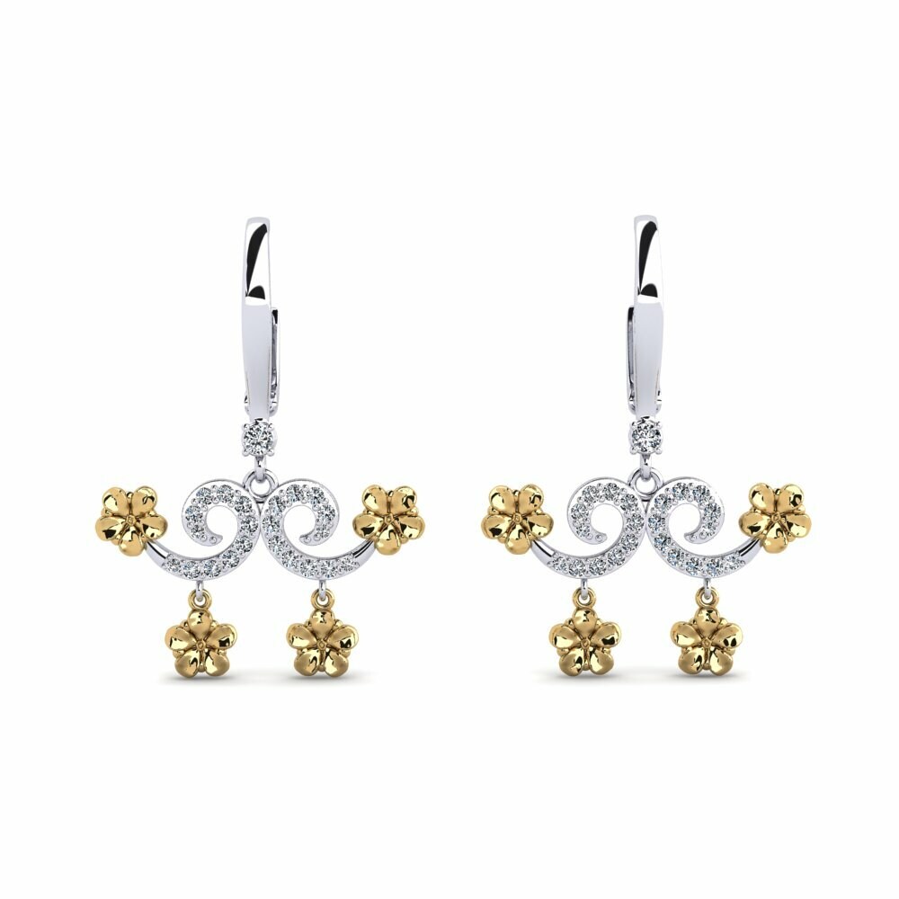 18k Oro Blanco & Amarillo Pendiente de mujer Appetit