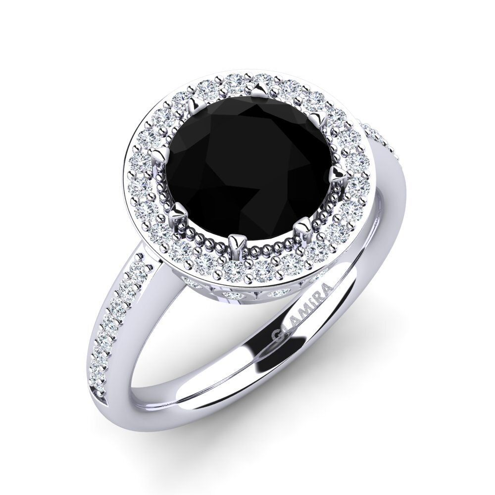 Onyx Noir Bague de fiançailles Aprila