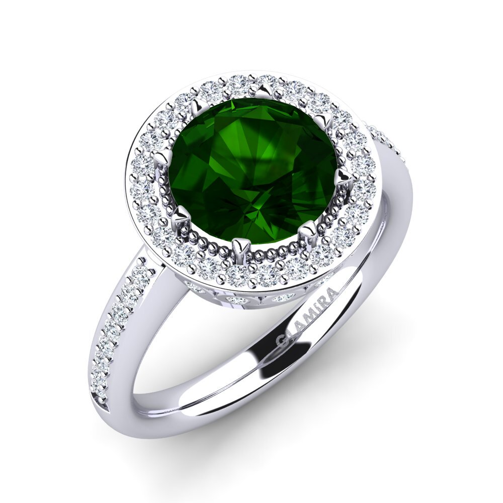 Green Tourmaline Engagement Ring Aprila
