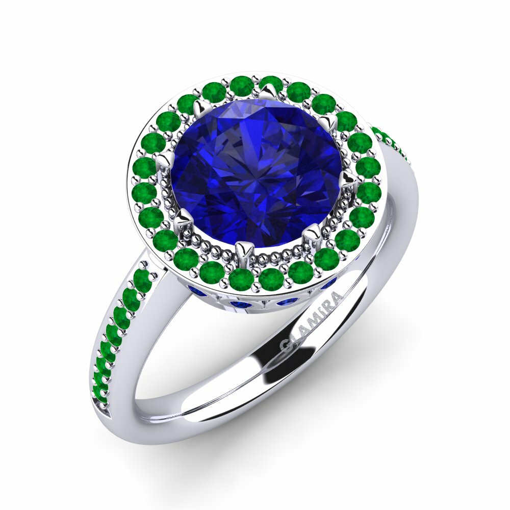 Safiro (Creado en Laboratorio) Anillo de compromiso Aprila