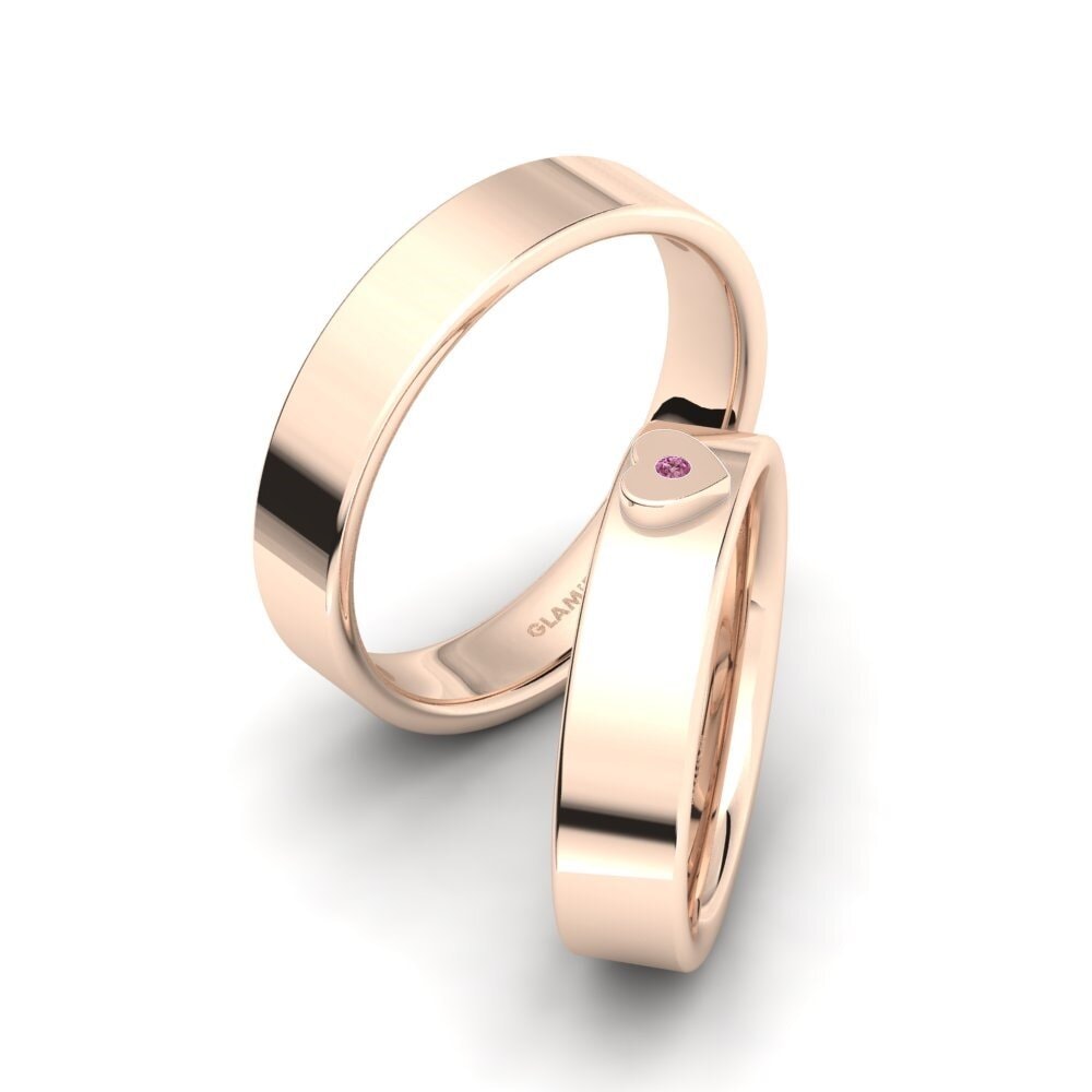 Rotgold 375 Rhodolit-Granat Ring Apritor SET