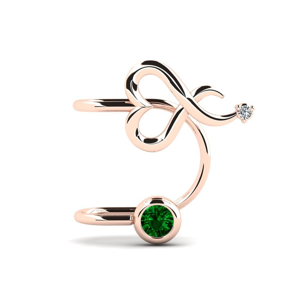 14k Oro Rosa Circonita Verde Pendiente de mujer Apsuvai