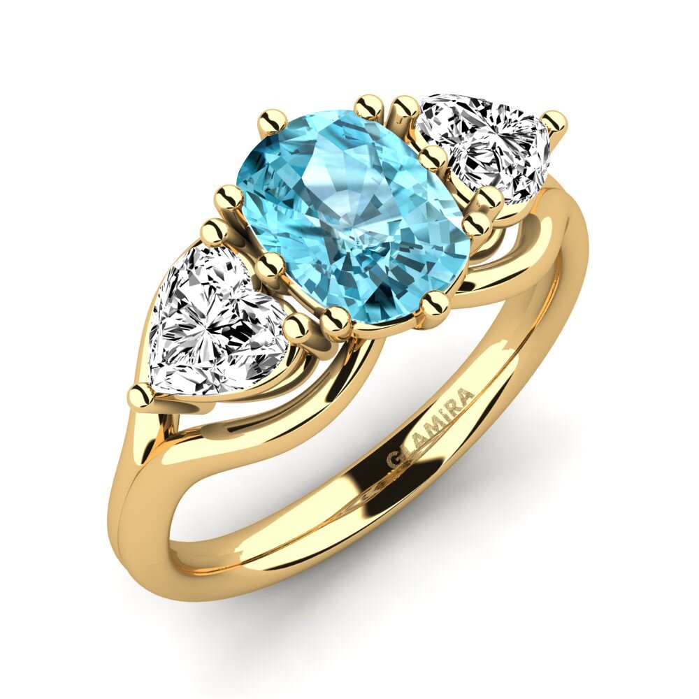 Blauer Zirkon Verlobungsring Aquene