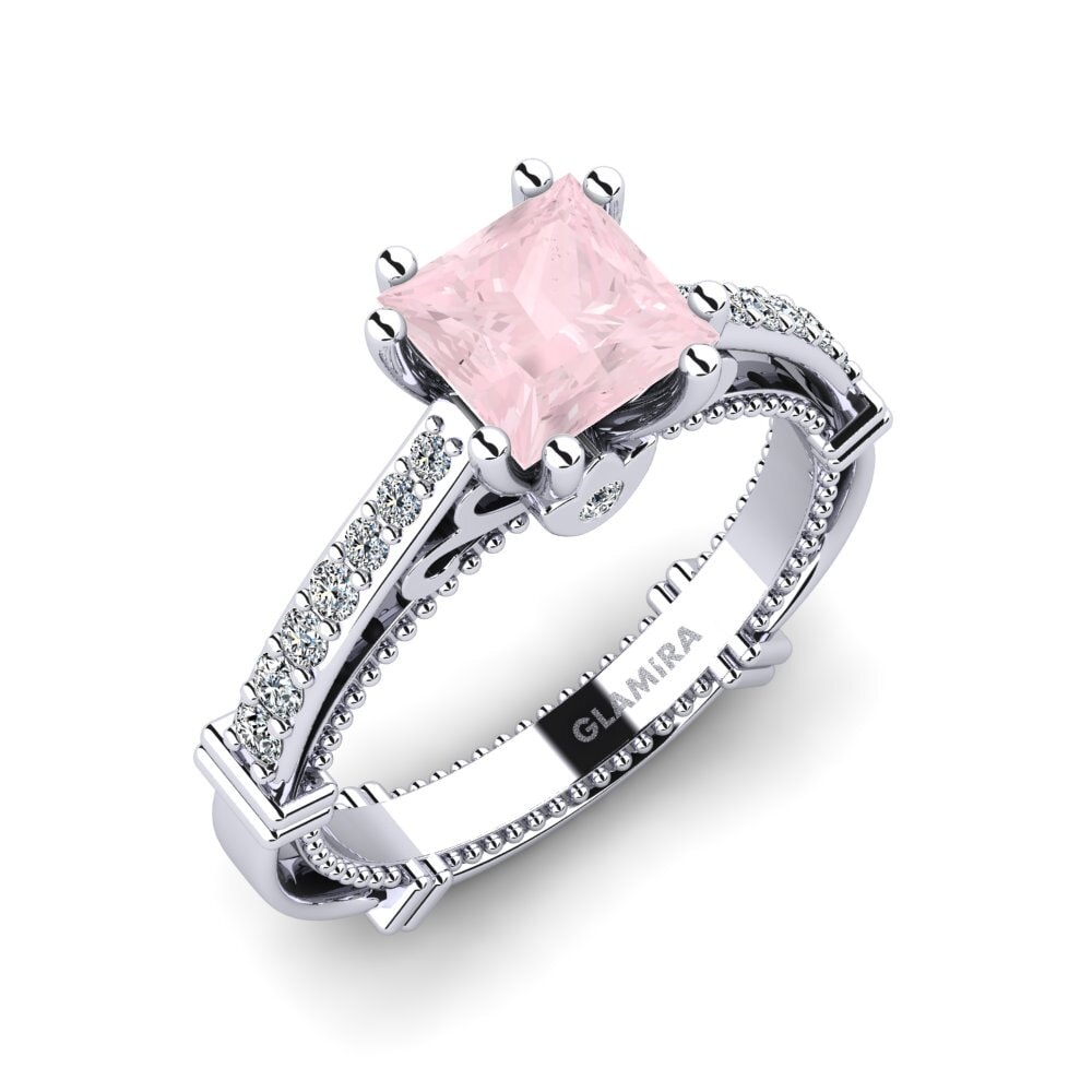 Rose Quartz Engagement Ring Aquina