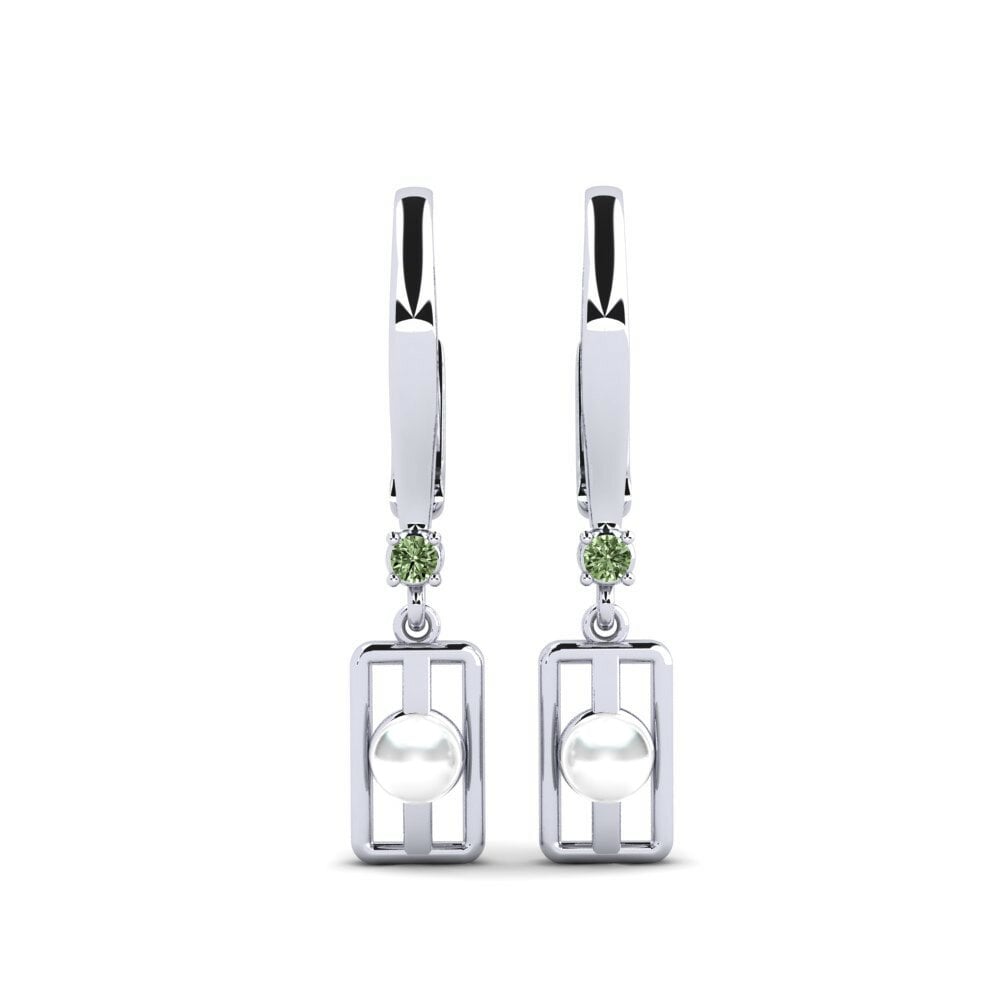 Groene Diamant Dames Oorbellen Aquyuranis