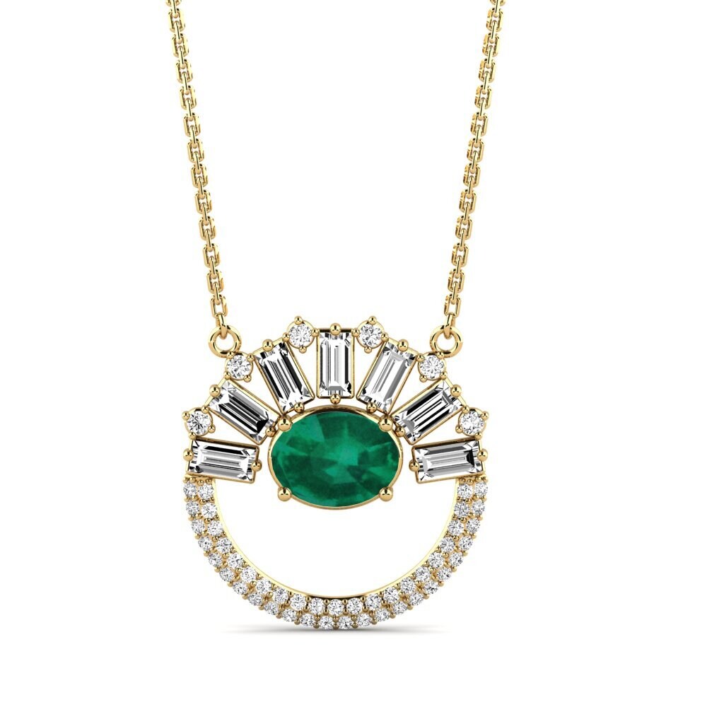 Order 1.09 Carat 18K Yellow Gold Emerald GLAMIRA Necklace Aracely 