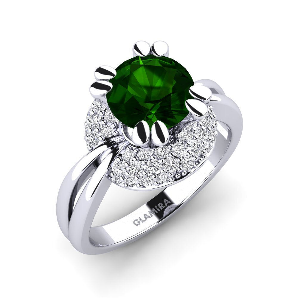 Green Tourmaline Engagement Ring Arachnia