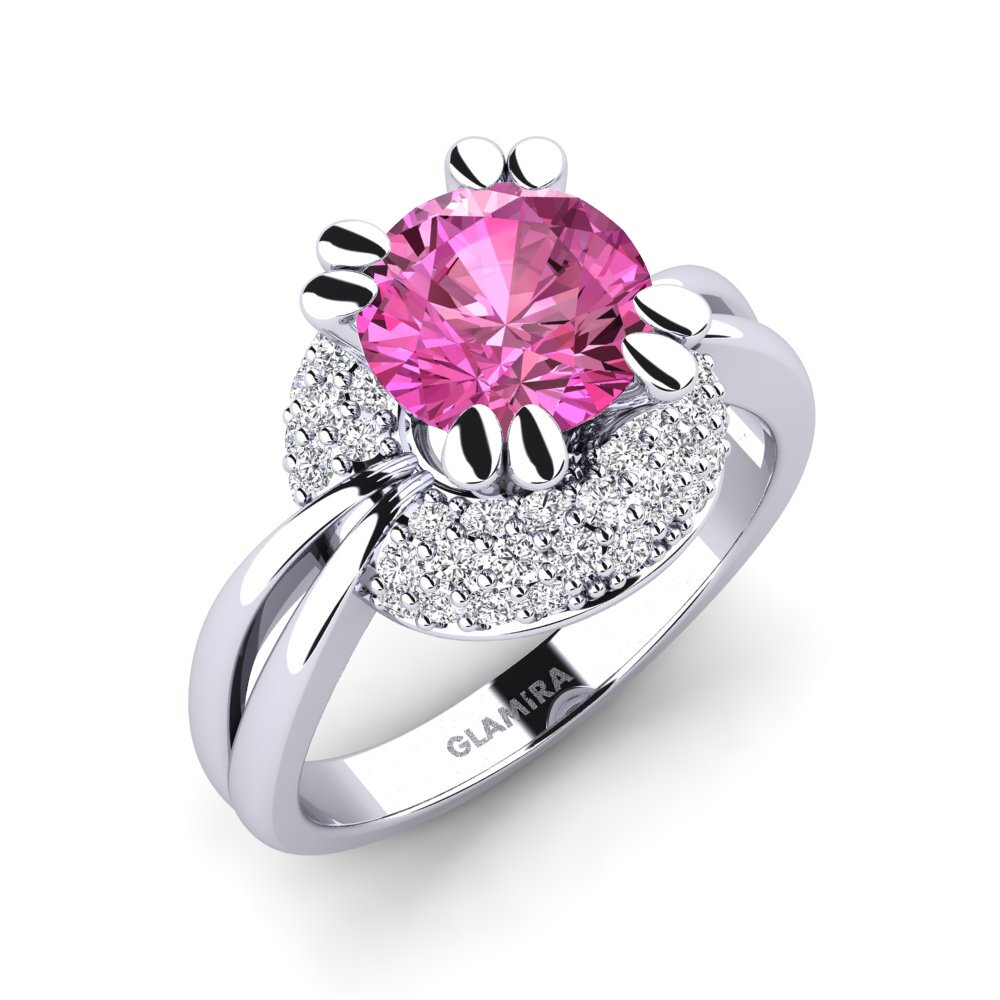 Pink Topaz Engagement Ring Arachnia