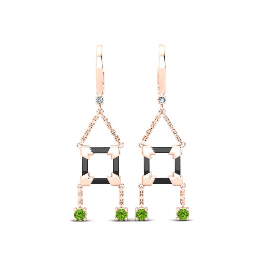 14ct Rose Gold Peridot Women's Earring Araiza