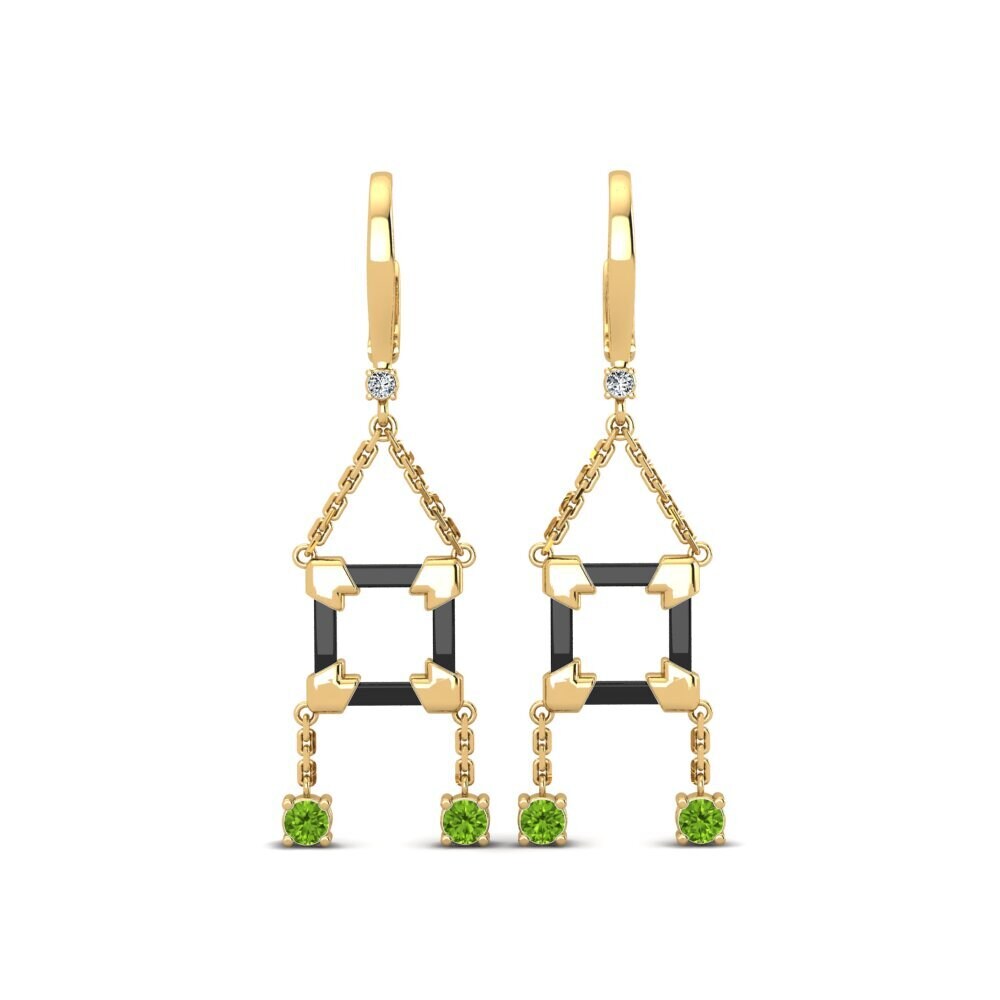 14ct Yellow Gold Peridot Women's Earring Araiza