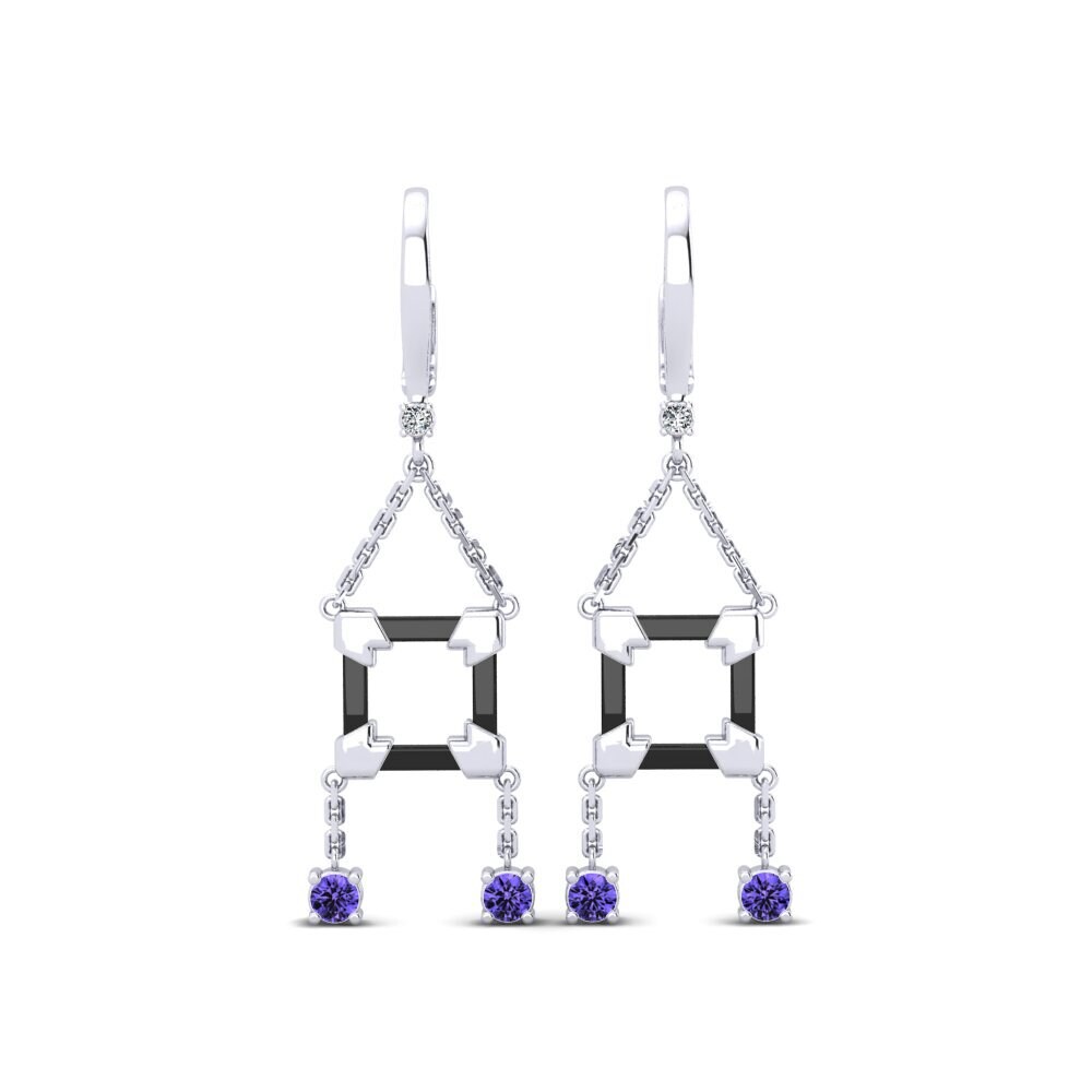 White Silver Tanzanite Women's Earring Araiza