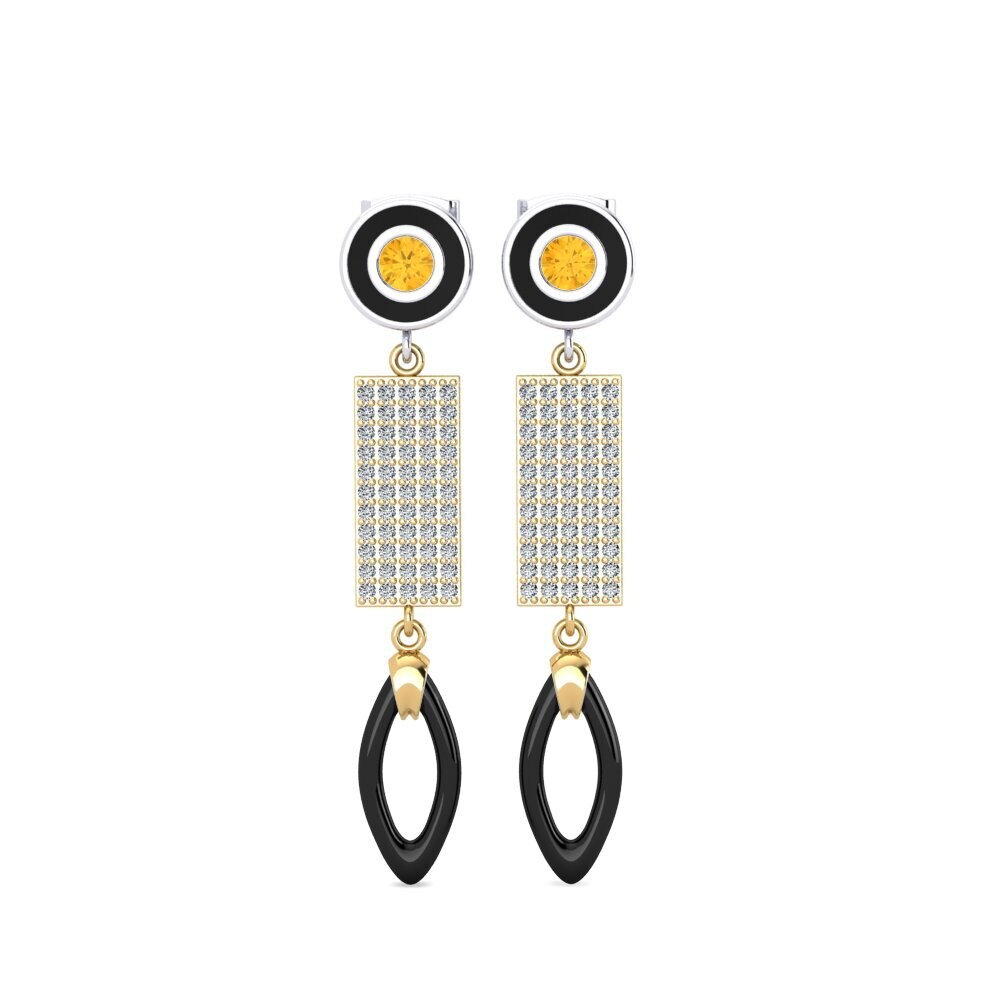 14ct Yellow & White Gold Citrine Women's Earring Arben