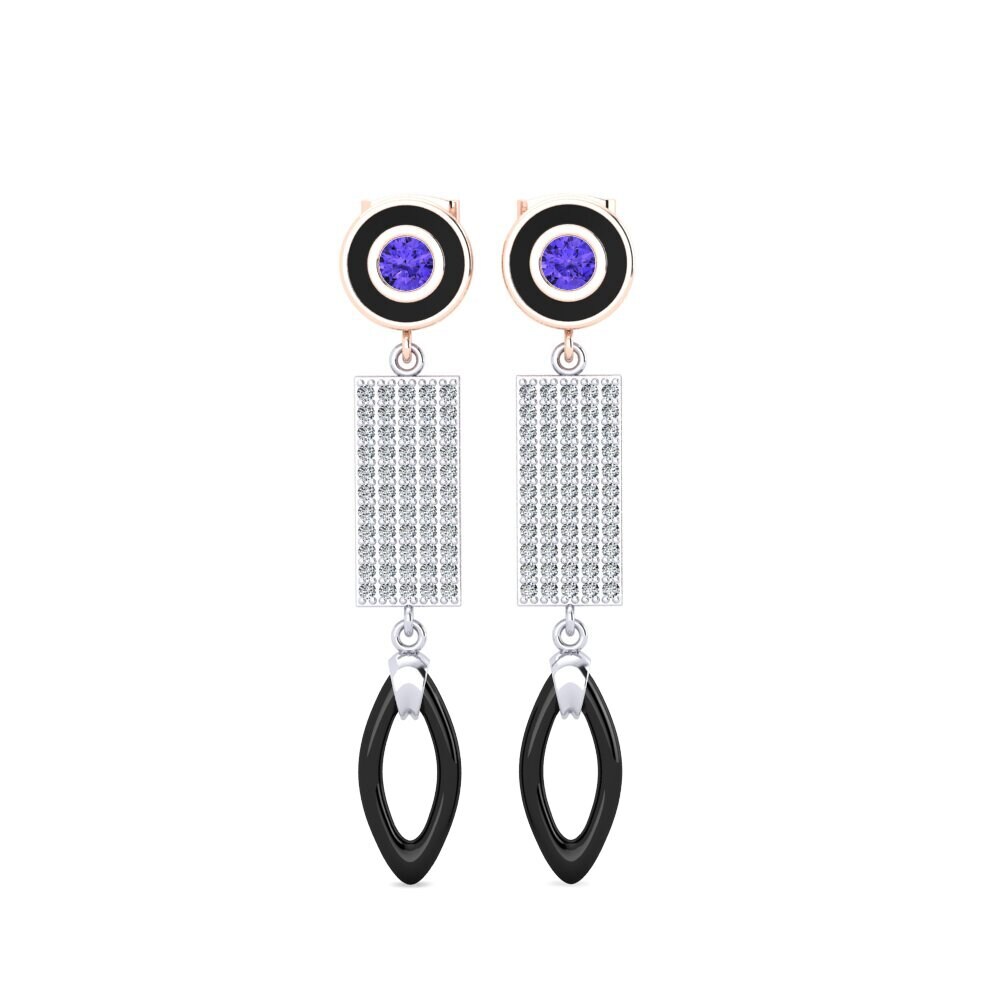14ct White & Rose Gold Tanzanite Women's Earring Arben