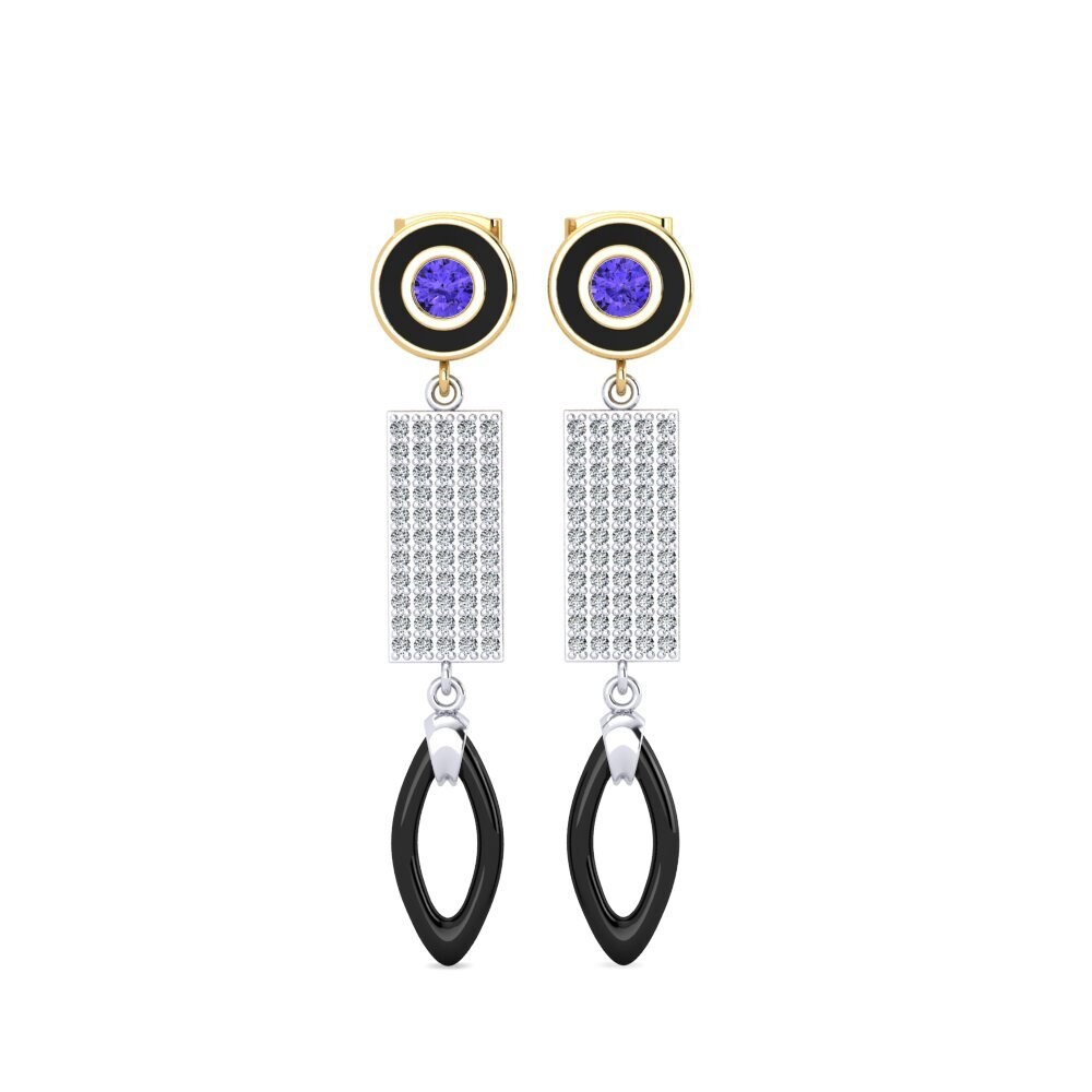 14ct White & Yellow Gold Tanzanite Women's Earring Arben
