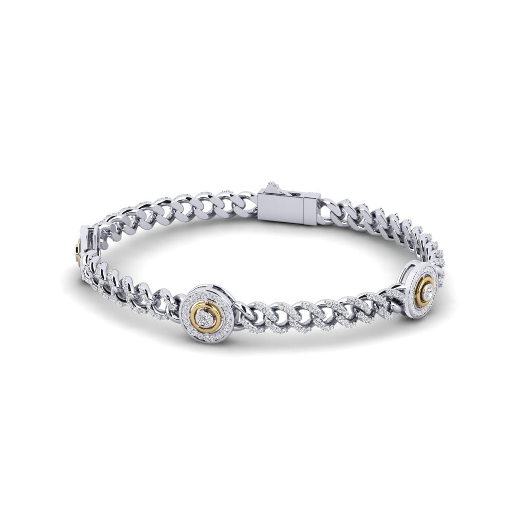9ct White & Yellow Gold Diamond Women's Bracelet Arcins