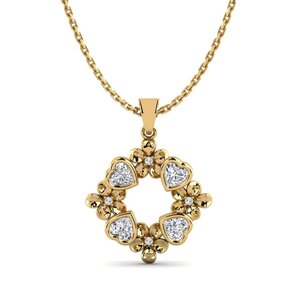 Pendentif Cœur En Or 333 Avec Chaîne Argent 925 Plaqué Or - 36/38cm, Marque XAANA, Fabriqué En Allemagne