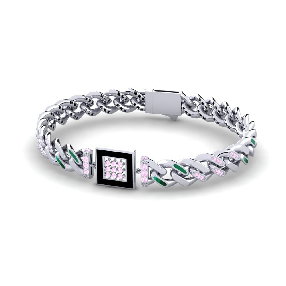 Round Pink Sapphire Women's Bracelet Ardevon