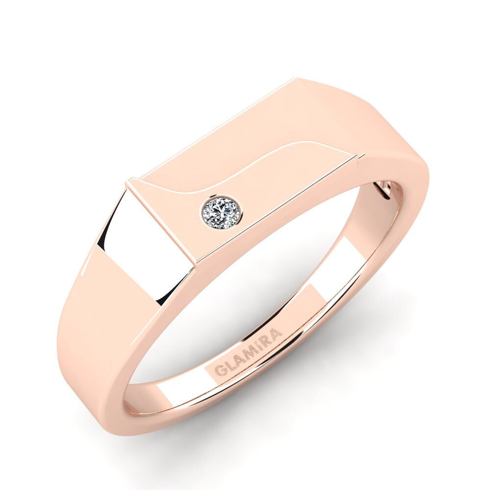 Oro Rosso 375 Zircone Anello da uomo Ardito