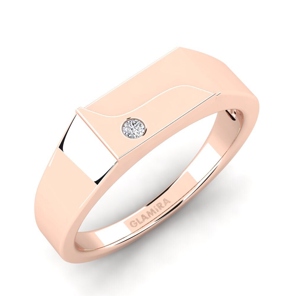 Oro Rosso 750 Diamante cresciuto in laboratorio Anello da uomo Ardito