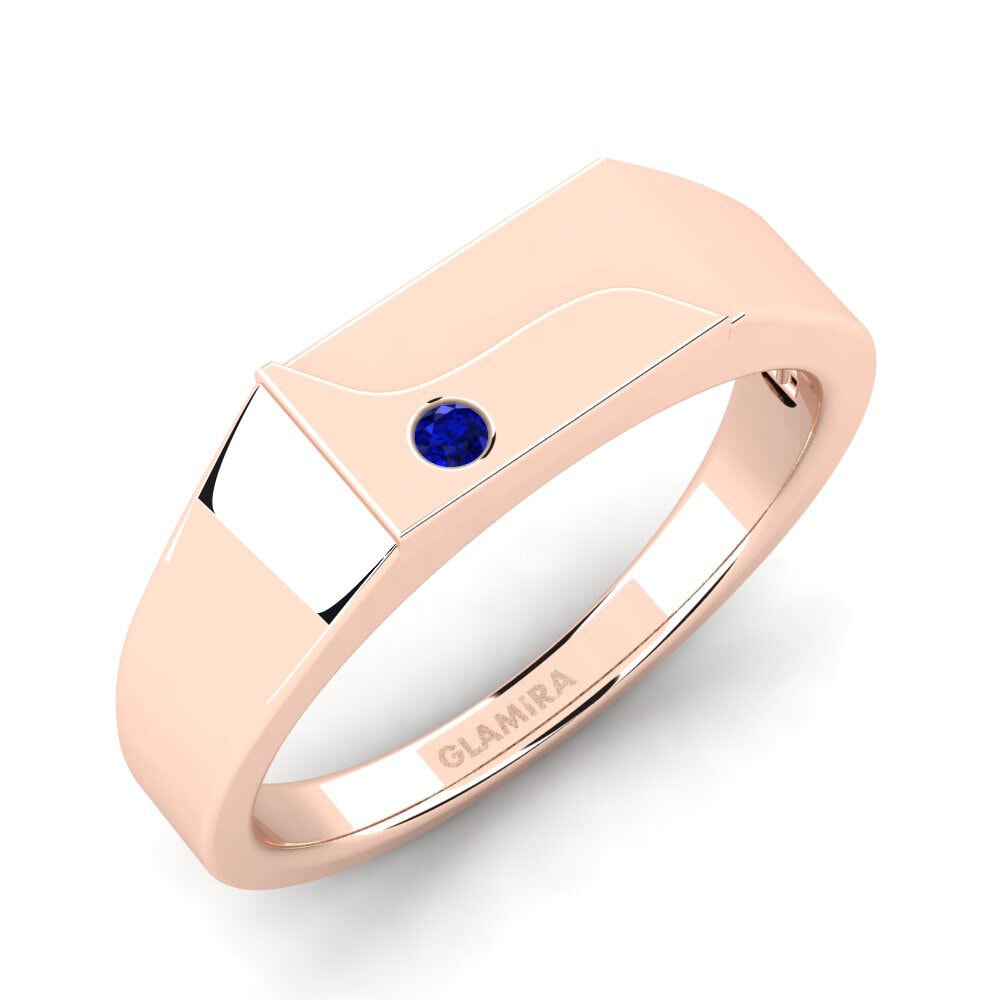 Oro Rosso 750 Zaffiro Anello da uomo Ardito
