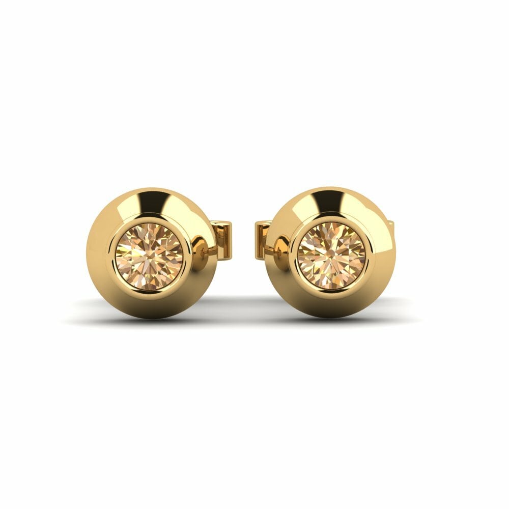 Bruine Diamant Dames Oorbellen Arelac