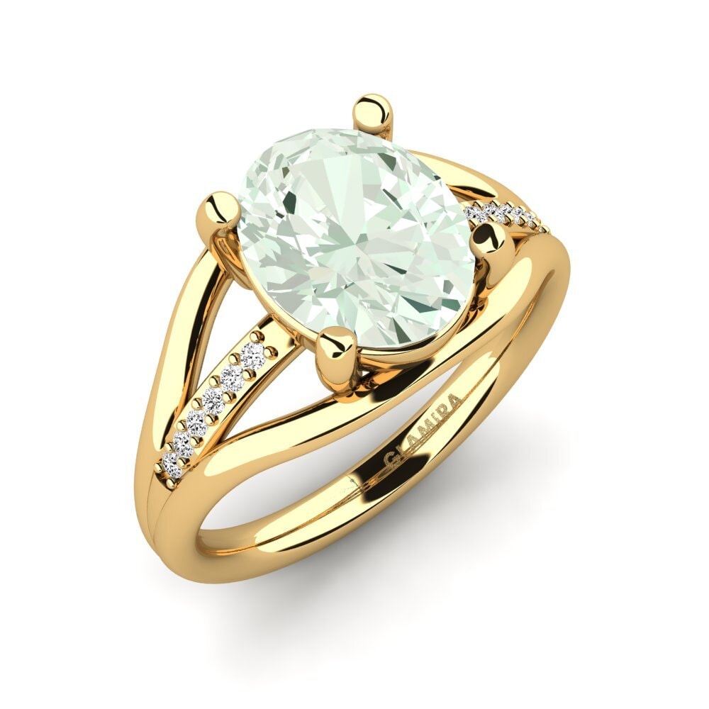 Green Amethyst Engagement Ring Areneka