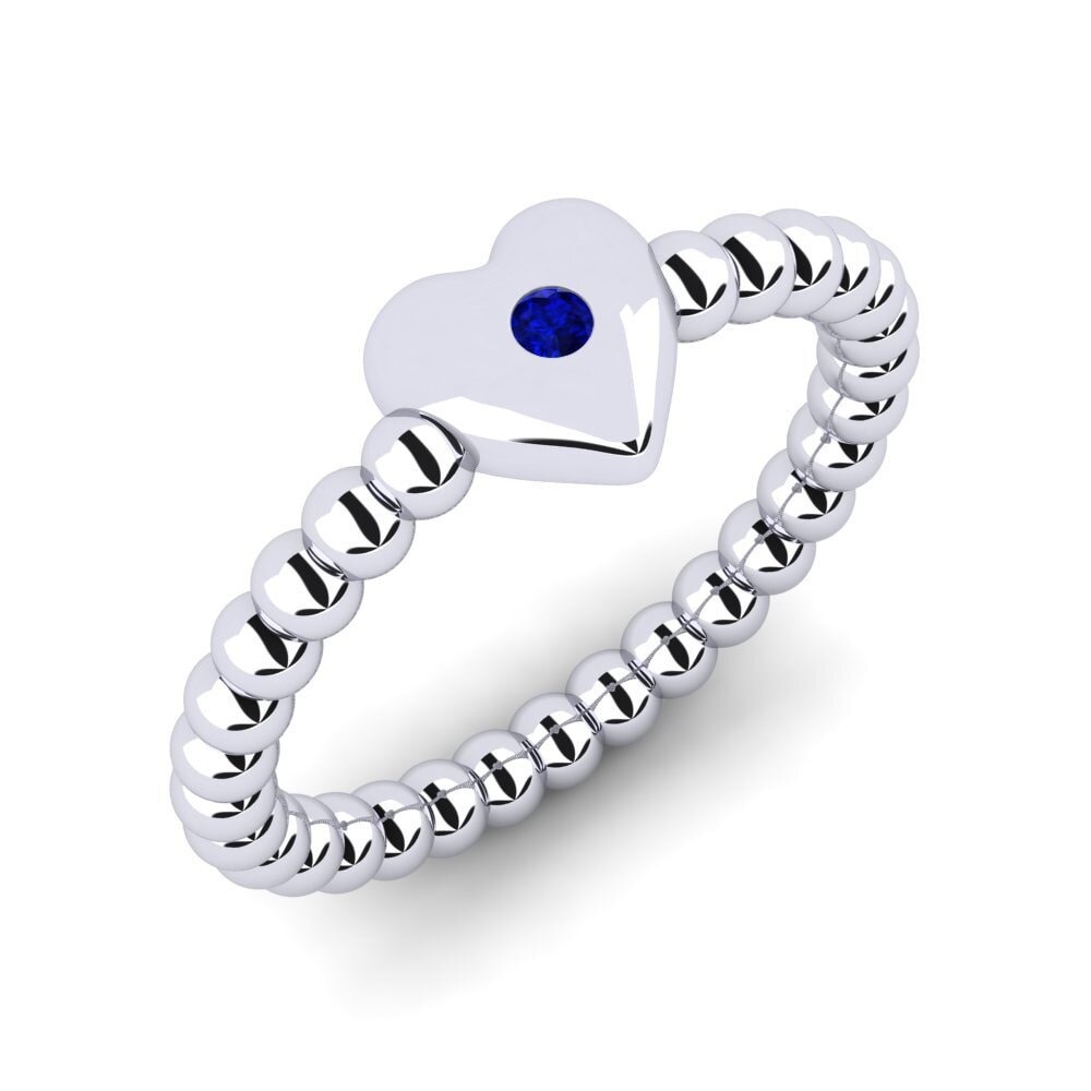 950 Palladium Sapphire Knuckle Ring Argie