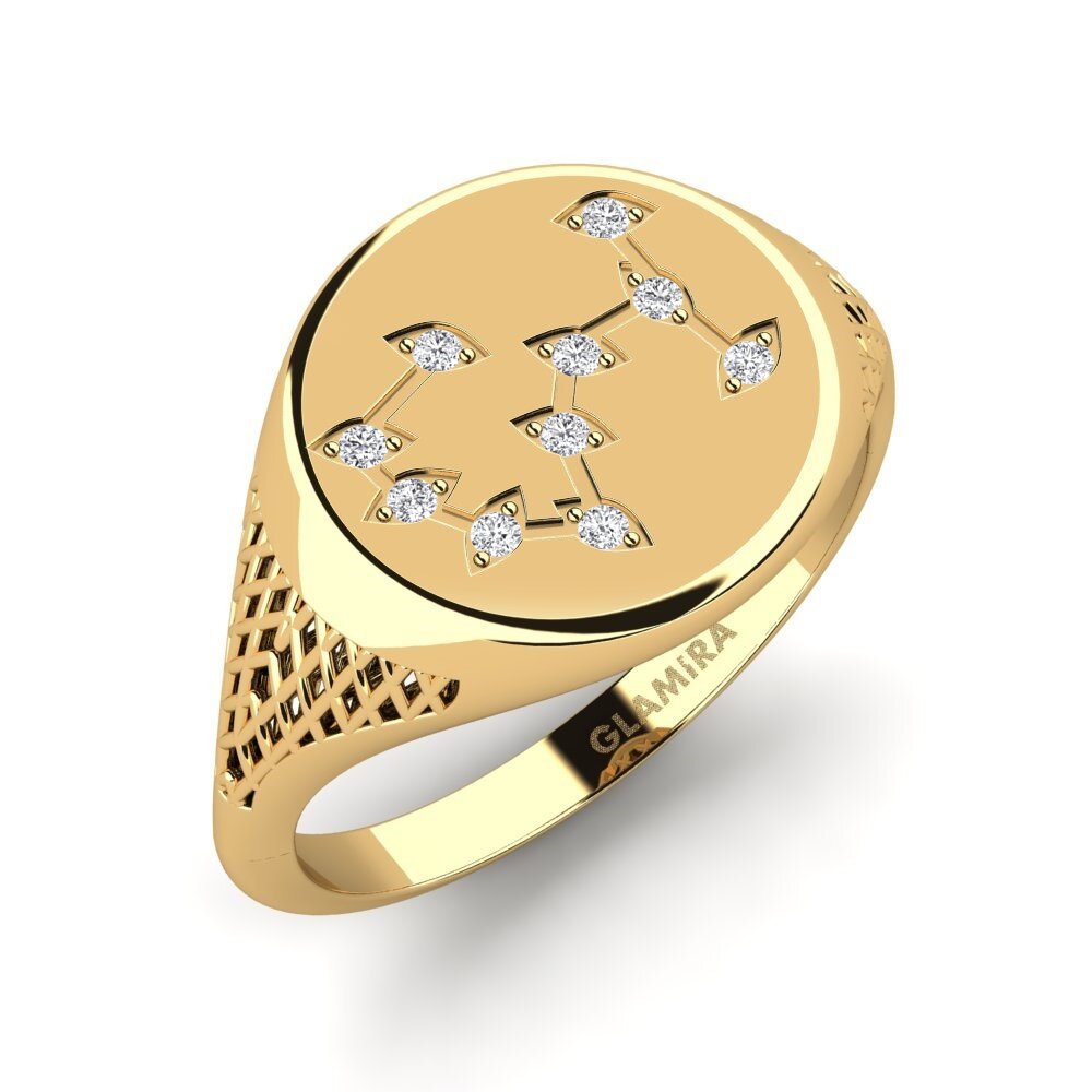 Buy 0.06 Carat Round cut Diamond 9ct Yellow Gold GLAMIRA Ring Argus ...