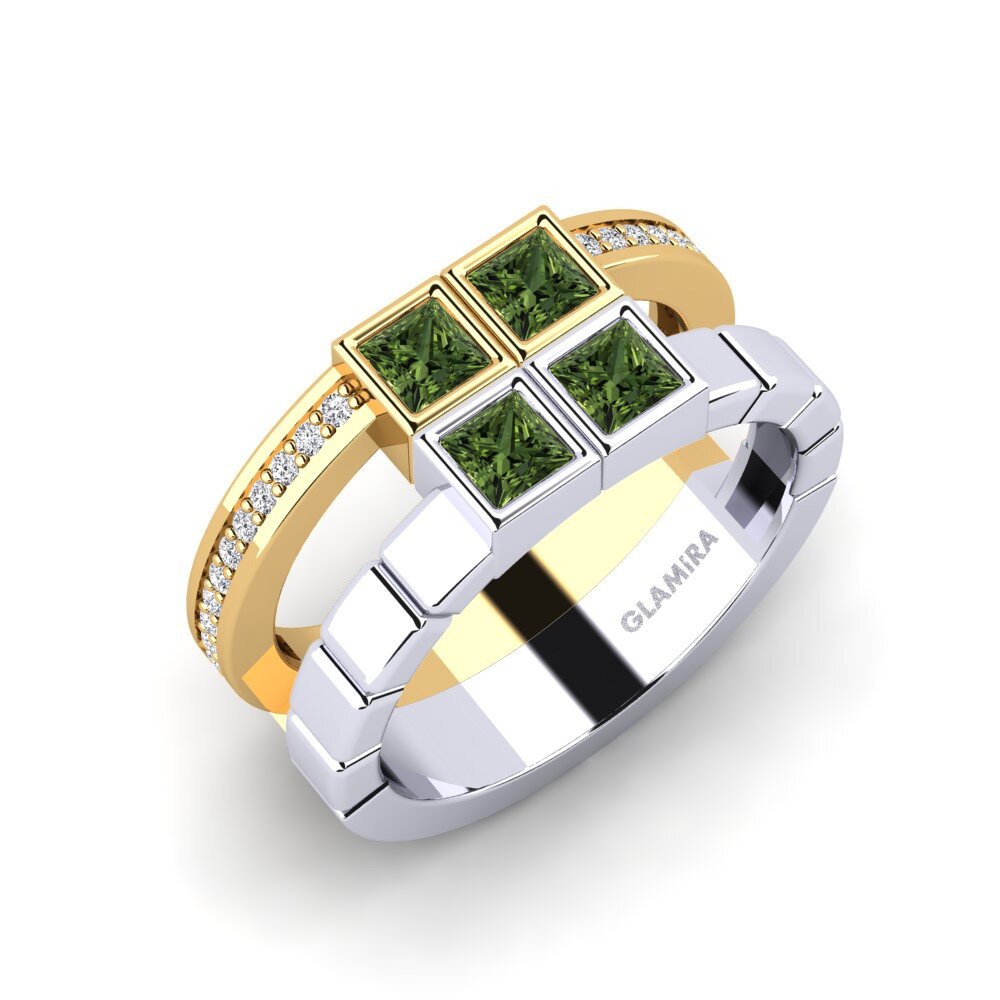 14ct White / Yellow Gold Green Sapphire Ring Argyle