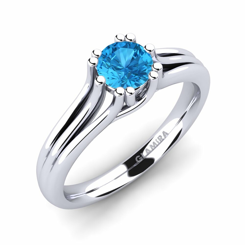 Blue Topaz Engagement Ring Arian 0.5 crt