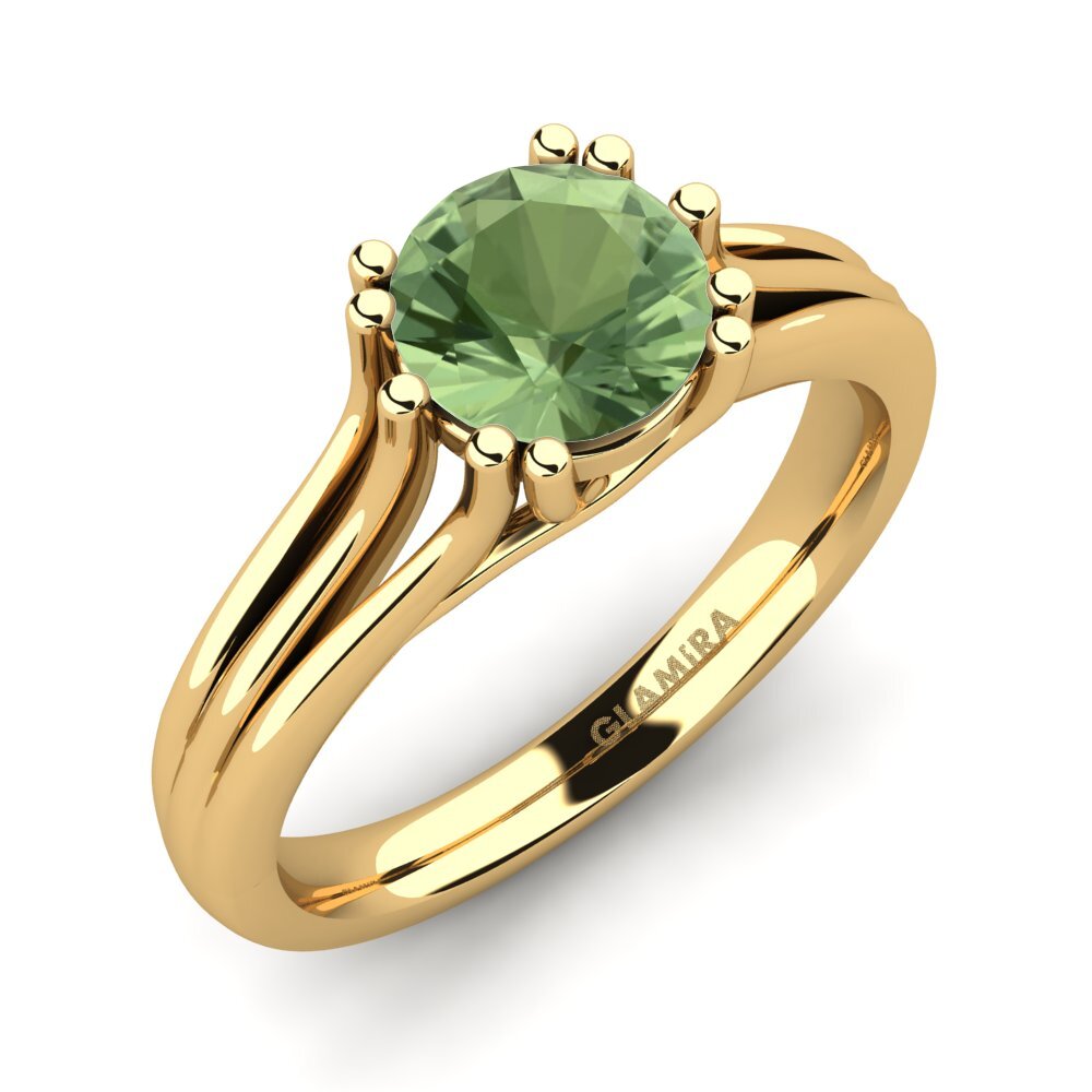 14ct Yellow Gold Green Sapphire Engagement Ring Arian 1.0 crt