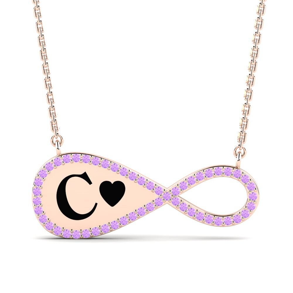 Rotgold 585 Amethyst Damen halskette Arielle