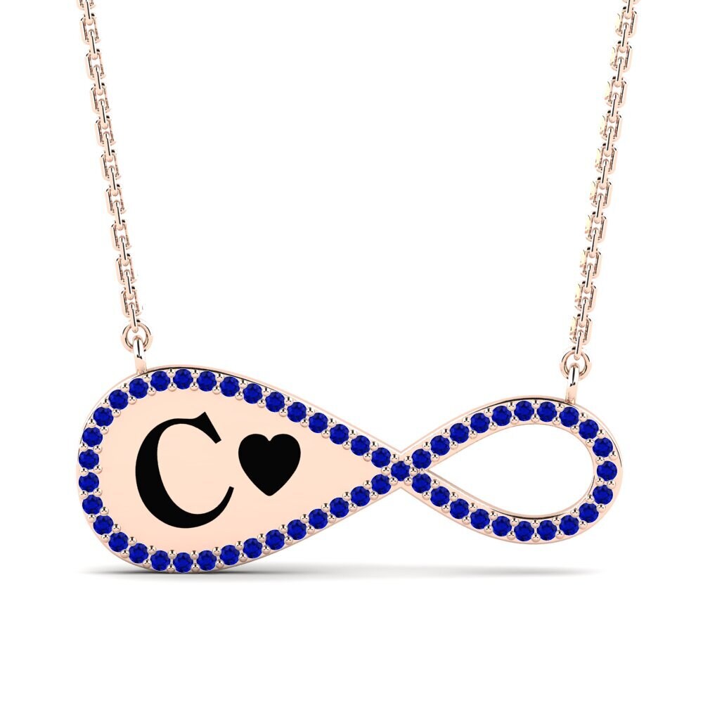 14k Rose Gold Sapphire Women's Necklace Arielle