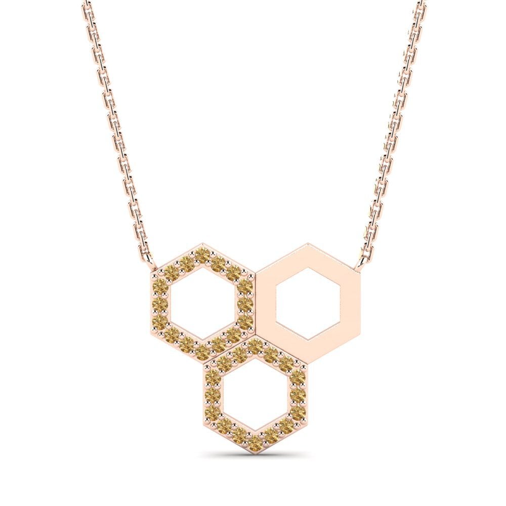 14ct Rose Gold Brown Diamond Women's Necklace Ariocarpus Mother
