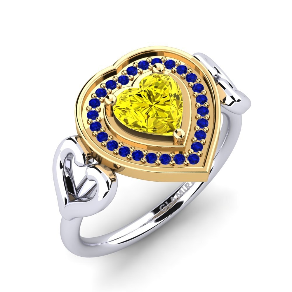 14ct White & Yellow Gold Engagement Ring Aritrika