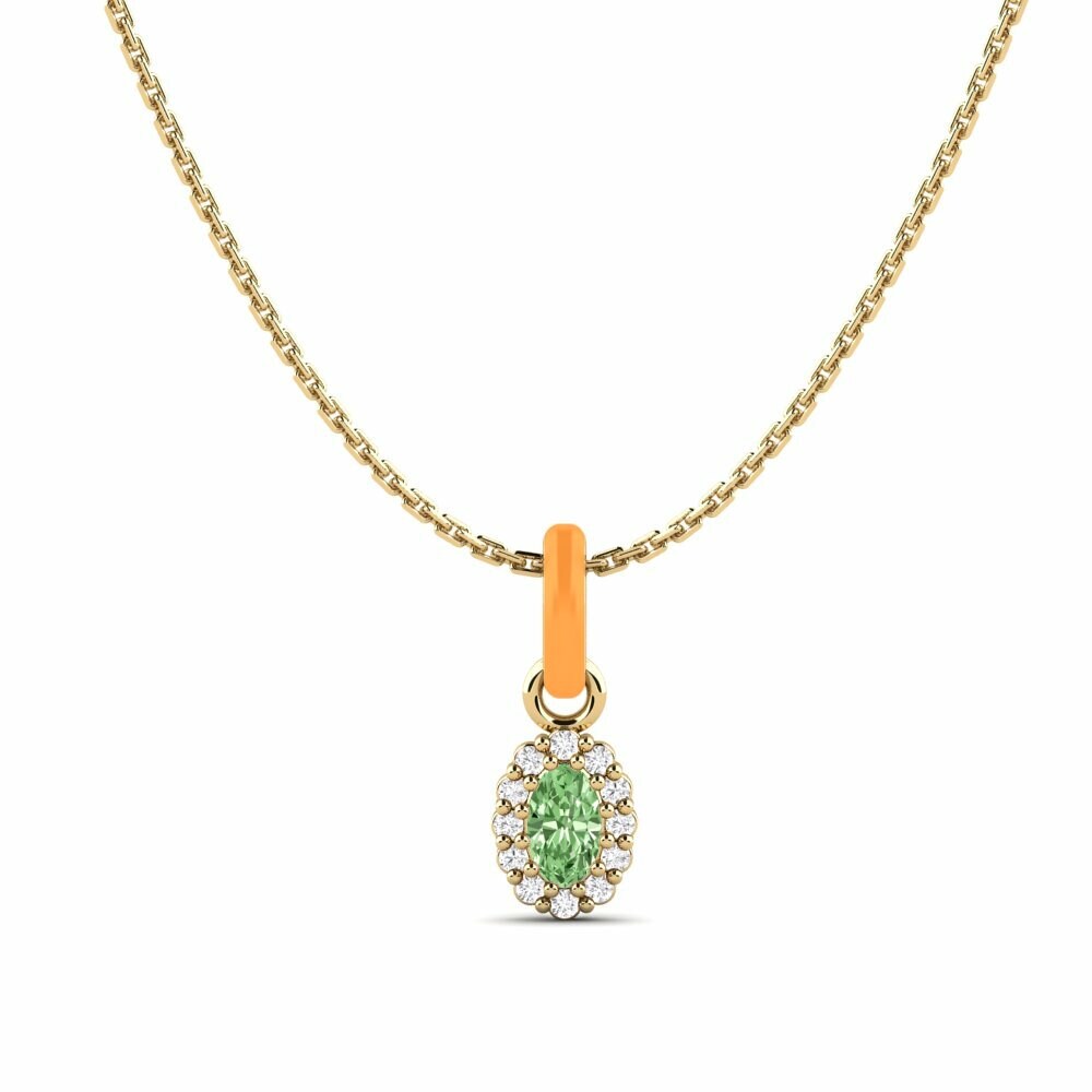 Vàng 18K Kim Cương Xanh Lá Cây Mặt dây chuyền nữ Arkansas
