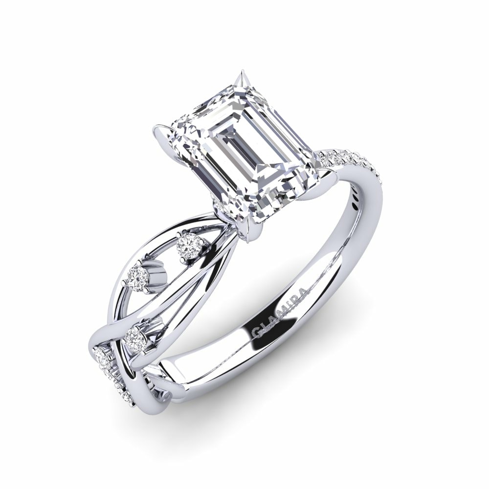 Exclusive Engagement Rings GLAMIRA Arla - Emerald 585 White Gold Diamond