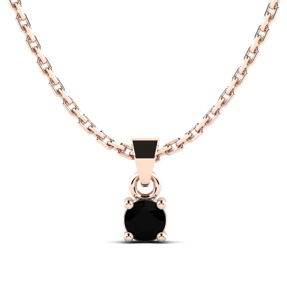 14ct Rose Gold Black Sapphire Women's Pendant Arlecia