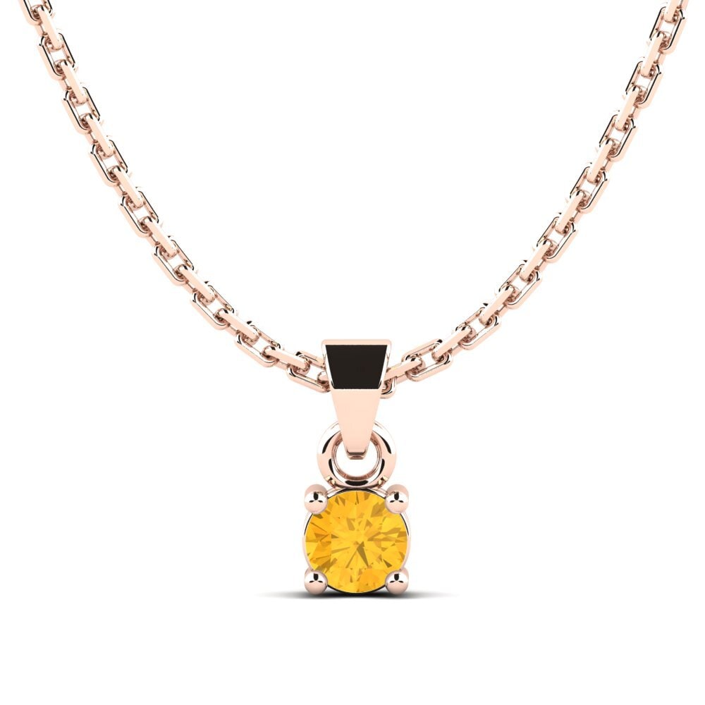 14k Oro Rosa Citrino Colgante de Mujer Arlecia