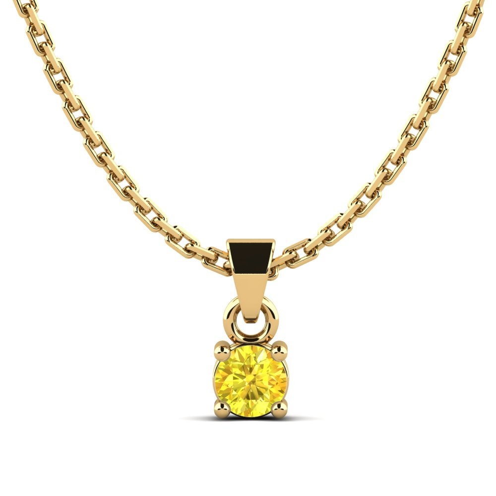 14k Yellow Gold Yellow Sapphire Women's Pendant Arlecia