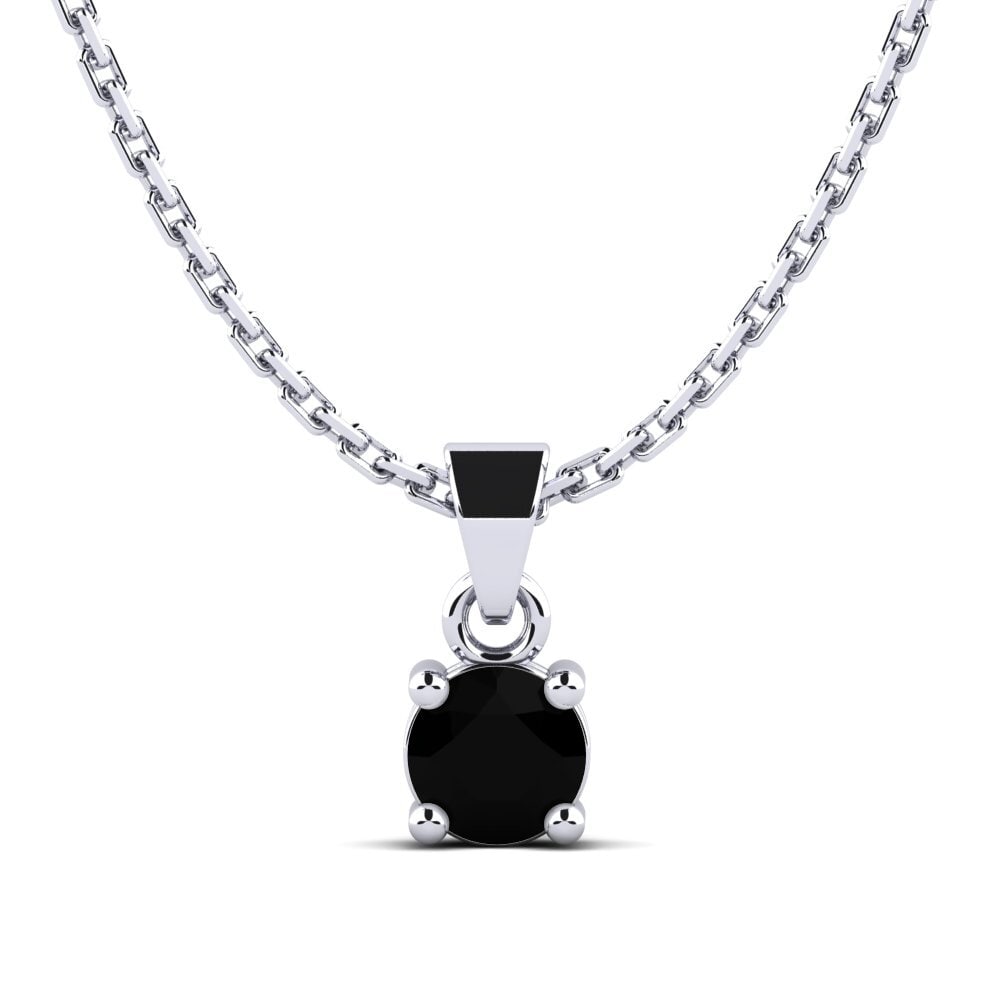 14ct White Gold Black Diamond Women's Pendant Arlenys