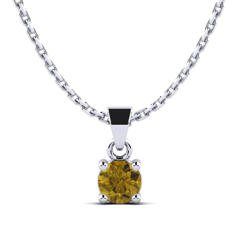 Plata 925 Circón Marrón Colgante de Mujer Arlenys