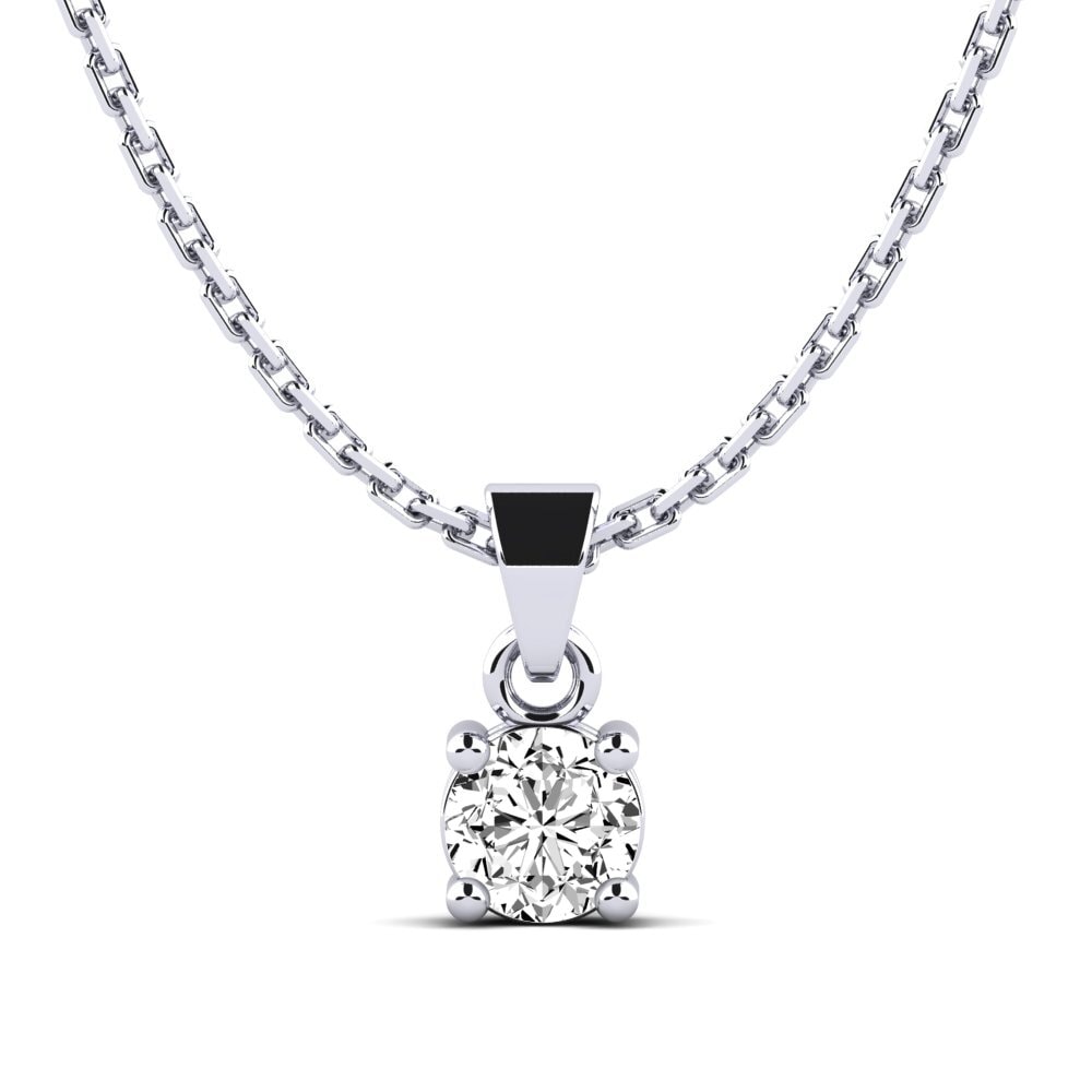 18K White Gold Moissanite Pendant Arlenys