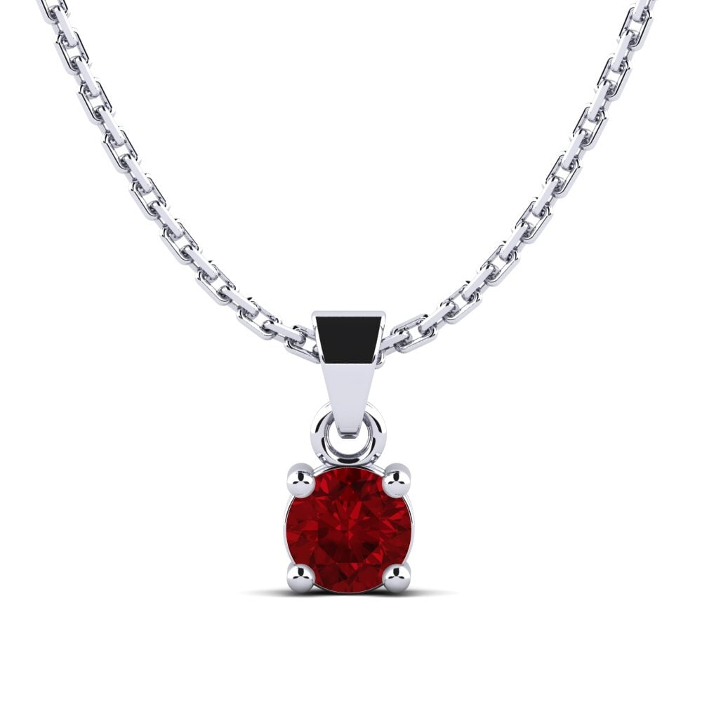 White Silver Red Zirconia Women's Pendant Arlenys