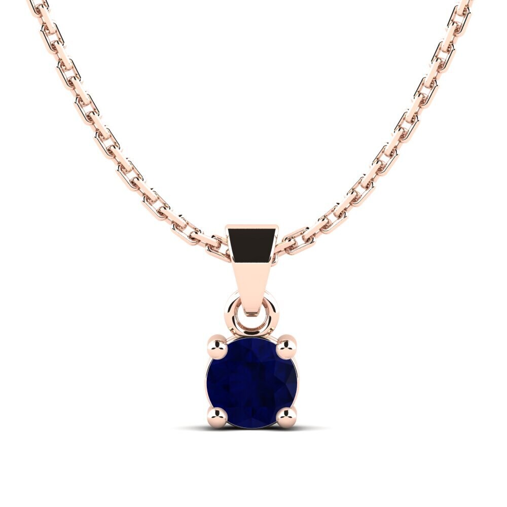 14ct Rose Gold Sapphire Women's Pendant Arlenys