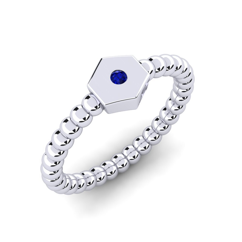950 Palladium Sapphire Knuckle Ring Arletta
