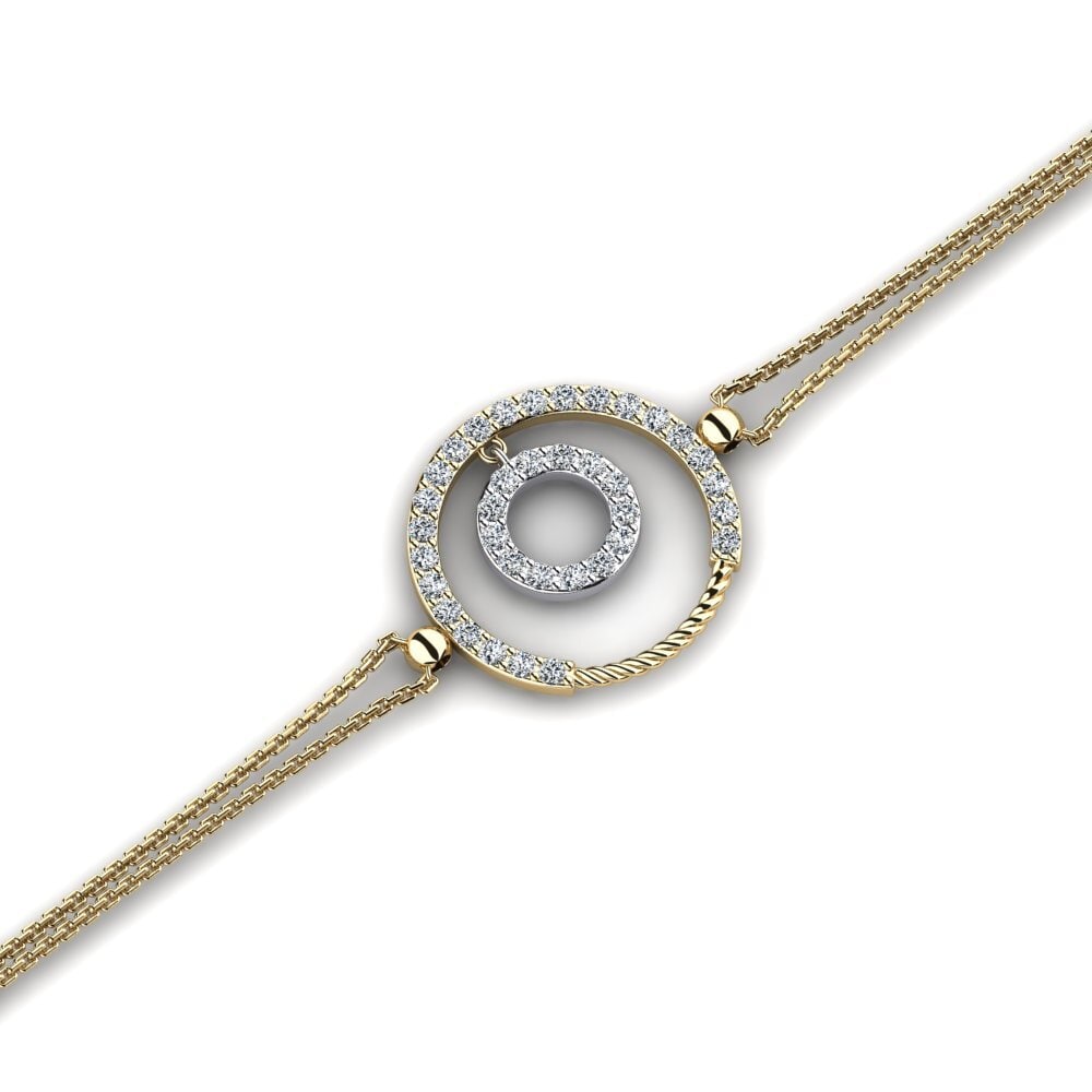 9ct Yellow & White Gold Zirconia Women's Bracelet Arlin